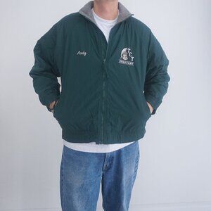 VTG '90S Michigan Spartans Green Fleece Lined Jacket Youth XL By Tri-Mountain